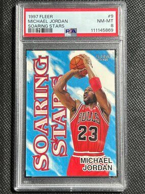 1997 Fleer Michael Jordan #9 PSA 8 NM-MT Chicago Bulls Soaring Stars Insert HOF